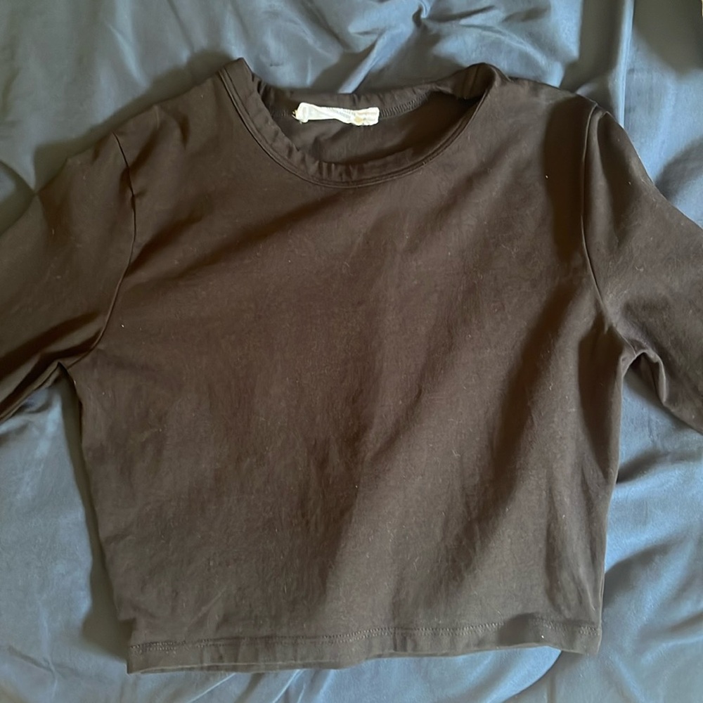 Black Long Sleeve Crop Top from Cotton On